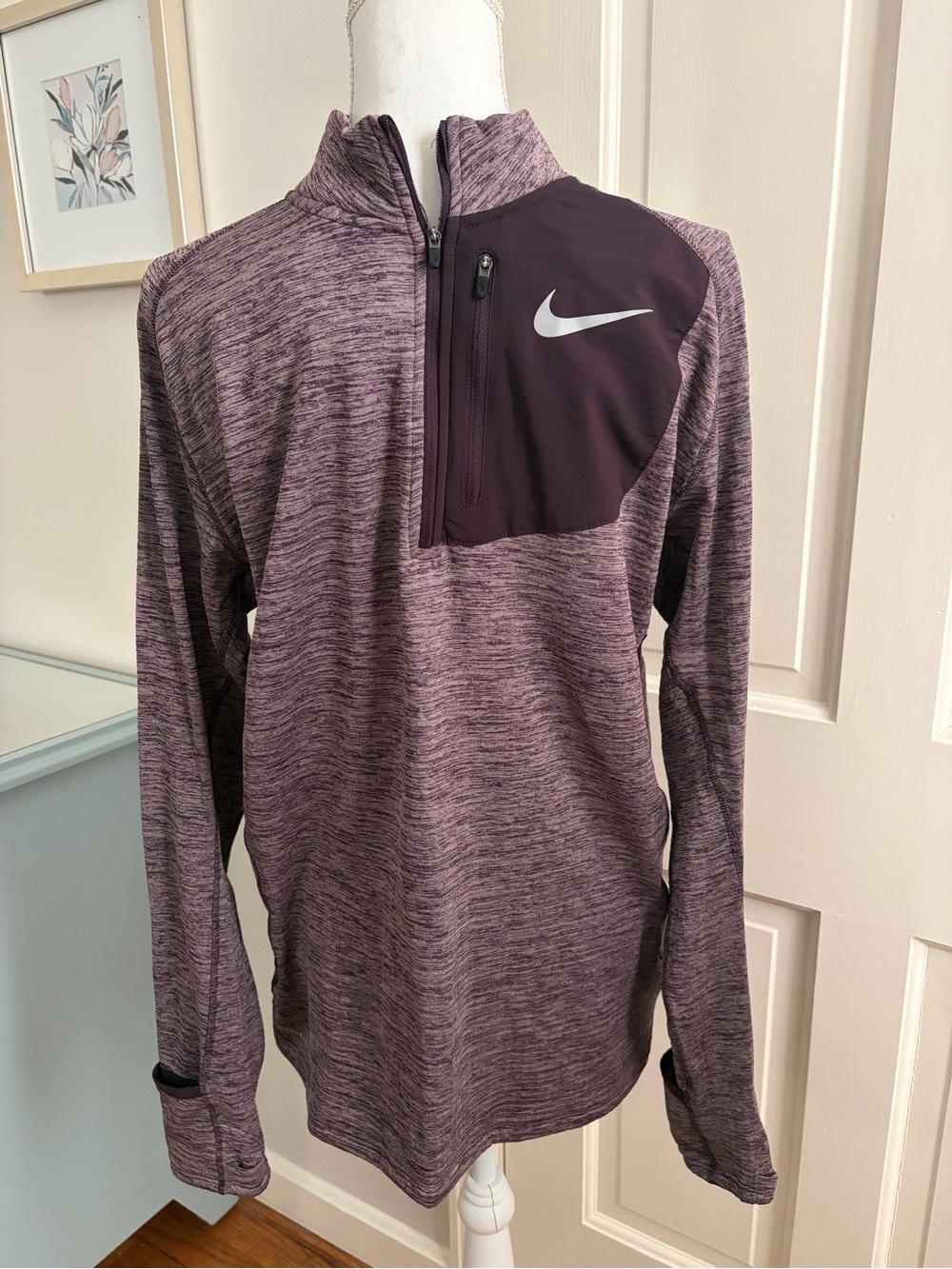NEW with tags! Nike Men’s Plum Heather DRI-FIT Half-Zip Training Pullover